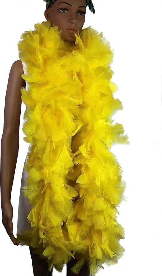 Flydreamfeathers 150 Gram Turkey Flat Large Feather Boa, Good for Party, Dress Up, Halloween Costume, Decoration