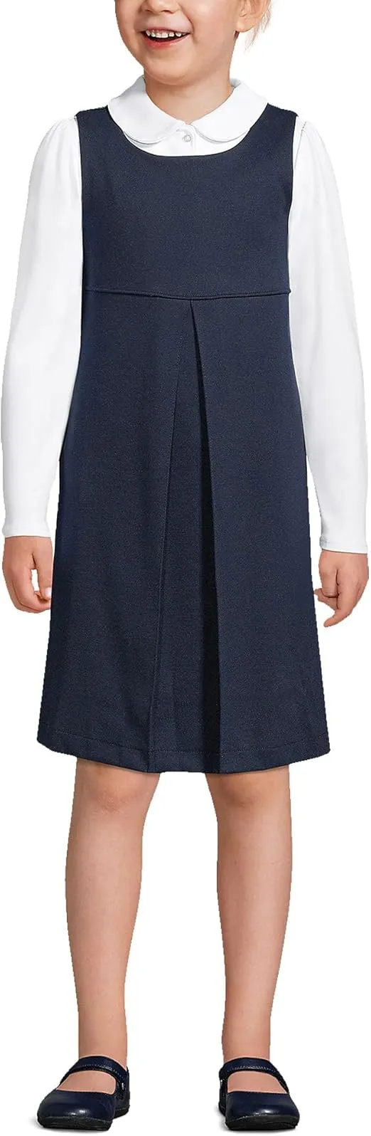 Lands' End Girls Ponte Pleat Jumper