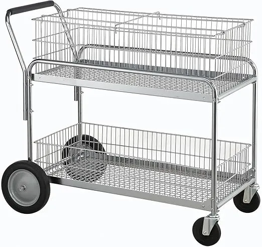 Global Industrial Deluxe Mail/Office File Cart, 250 Lb. Capacity
