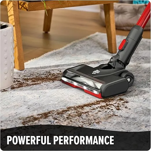 Dirt Devil Self-Standing Cordless Stick Vacuum Cleaner with Included Tools, for Carpet and Hard Floors Lightweight Design, Powerful Suction, LED Headlights, BD57000V, Black
