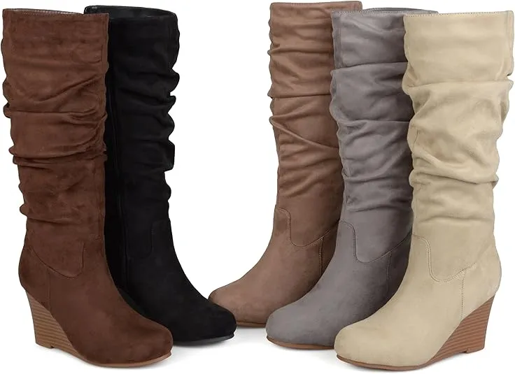 Journee Womens Haze Wedge Knee High Boots