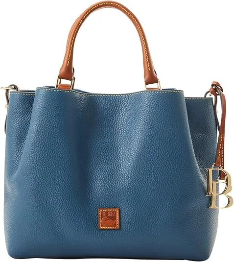 Dooney & Bourke Handbags for Women, Pebble Grain Leather Satchel Bag with Top Handles & Crossbody Strap