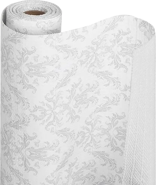 Smart Design Bonded Grip Shelf Liner - 12 Inch x 10 Feet - Non Adhesive, Strong Grip Bottom, Easy Clean Kitchen Drawer, Cabinet, Cupboard Dresser Protector Cover, Non Slip Rubber Mat - Fleur Gris