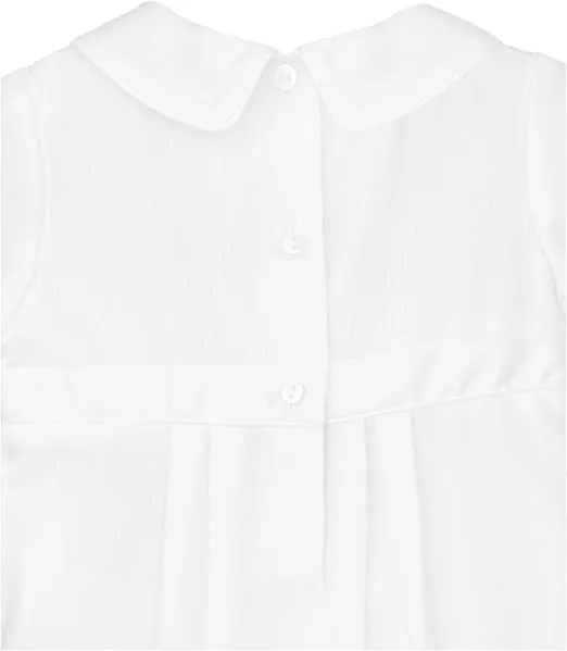 Baby Boys' Pique Christening Longall with Hat, White