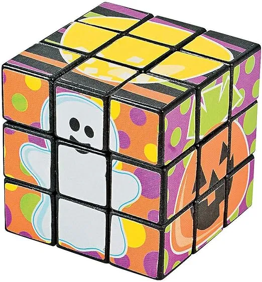 Fun Express - Mini Halloween Magic Cubes for Halloween - Toys - Games - Puzzle Games & Mind Teasers - Halloween - 12 Pieces