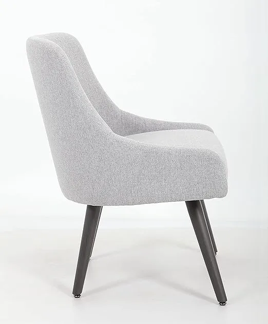 Boss Office Products Boyle Poly-Linen Weave Guest Chair with Metal Legs in Grey