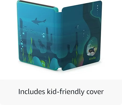 New Amazon Kindle Kids (16 GB) - If it breaks, we will replace it, includes ad-free books and cover, with glare-free display, faster page turns - Unicorn Valley