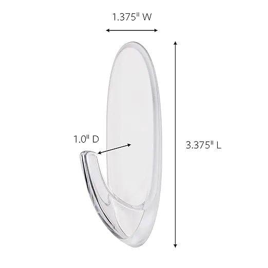 Command Outdoor Large Window Hook, Clear, 1-Hook, 2-Strips, Decorate Damage-Free
