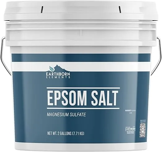 Earthborn Elements Epsom Salt 2 Gallon Bucket, Magnesium Sulfate, Soaking Solution