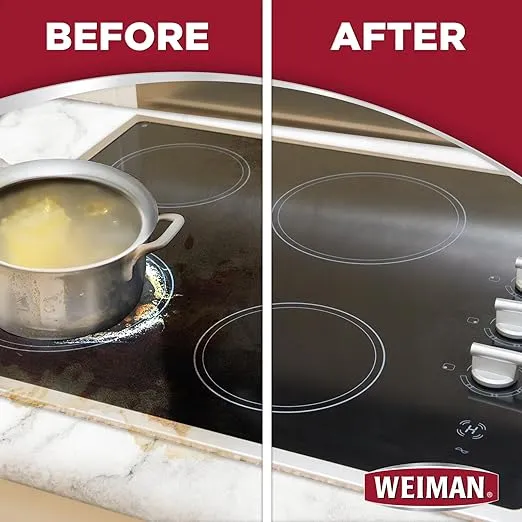 Weiman Cooktop Scrubbing Pads, 3 Count Scratch-Free Cleaning Pads for Cermaic, Glass Cooktop Surfaces, Removes Tough Burned-On Food & Residue