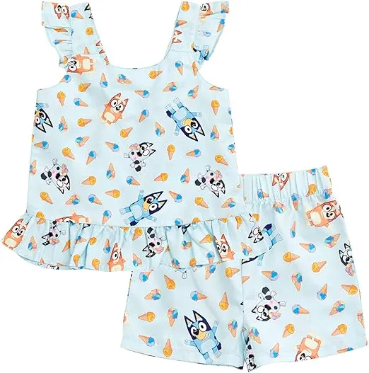 Bluey Bingo Matching Family Tank Top and Shorts Outfit Set