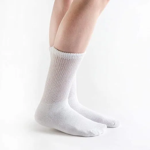 Doc Ortho Loose Fit Cotton Diabetic Socks for Men and Women, 3 Pairs, Crew