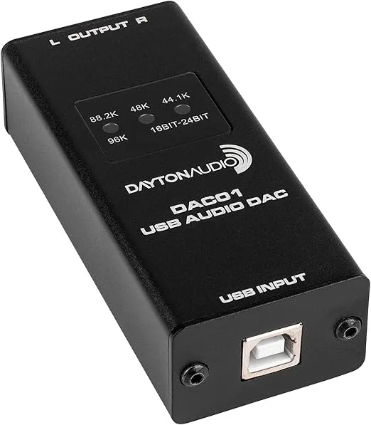 Dayton Audio DAC01 USB Audio DAC 24-bit/96 kHz RCA Output