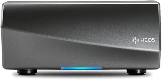 Denon HEOS Link Wireless Pre-Amplifier For Multi-Room Audio - Series 2 (New Version), Amazon Alexa Compatibility, Powered Subwoofer Connection, Black with Silver, 2.91 x 6.14 x 5.83