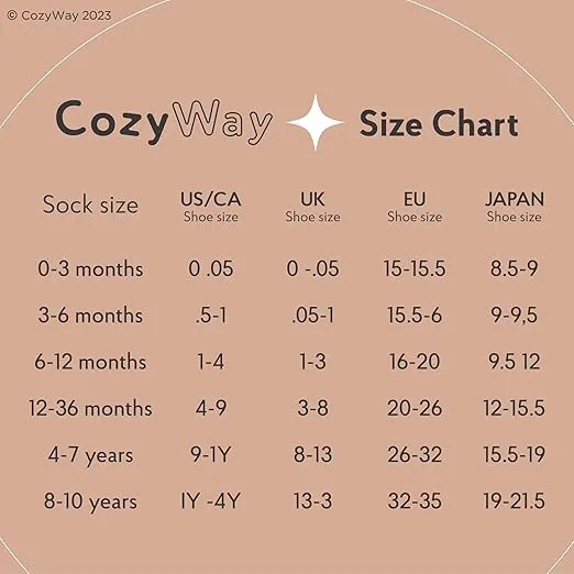 CozyWay Ankle Style Socks with Grippers for Little Girls & Boys, Infants, Toddlers, Children - 6 & 9 Pairs