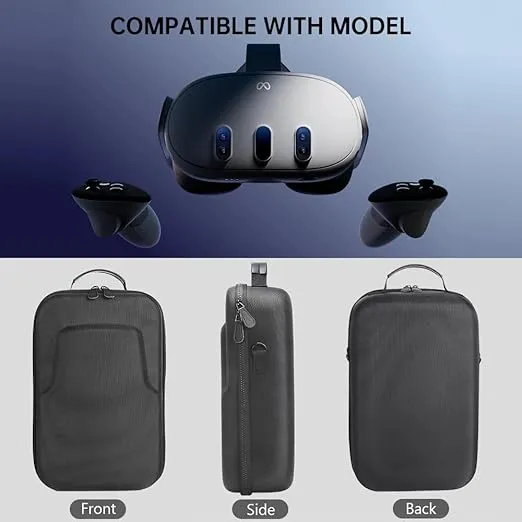 Upagrade Hard Travel Case Compatible with Oculus Quest 3 & Quest VR Gaming Headset and Controllers Accessories Waterproof Shockproof Carring Case Black