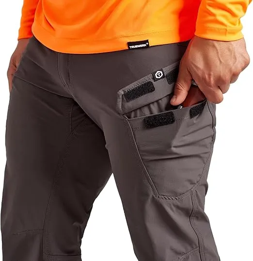 TRUEWERK Men’s Work Pants - T1 WerkPants Relaxed Fit, Lightweight, Moisture Wicking, Tactical Cargo Pants with 4-Way Stretch