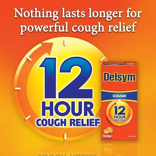 Delsym Adult Cough Suppressant Liquid, Orange Flavor, 5 oz