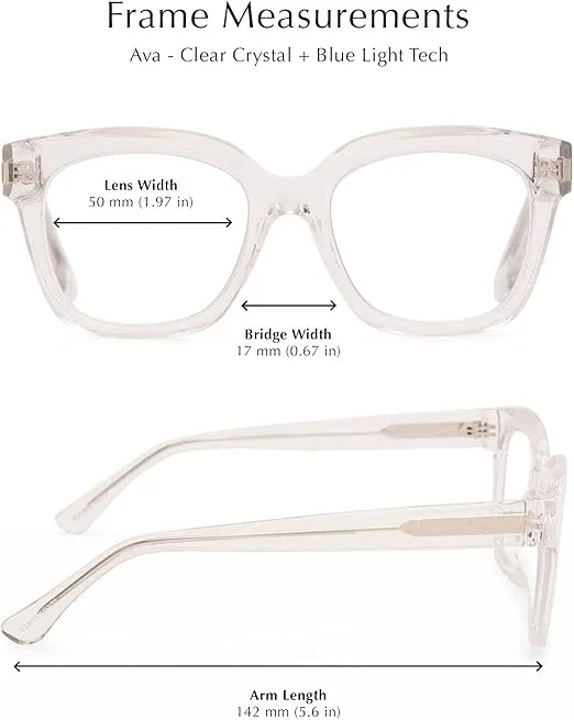 DIFF Reading Glasses blue light blocking, designer lightweight oversized readers Ava Eyewear for Women