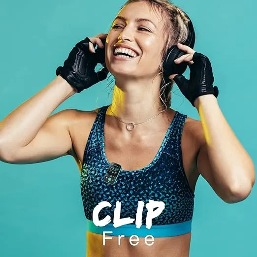 AGPTEK 64GB MP3 Player with Clip, Bluetooth 5.3 Lossless Sound with FM Radio, Voice Recorder for Sport Running, Supports up to 128GB TF Card, Blue