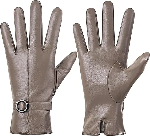 Womens Winter Leather Gloves Touchscreen Texting Warm Driving Lambskin Gloves
