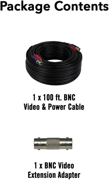 Night Owl 100 ft. in-Wall Rated Video/Power Camera Extension Cable with Extension Adapter