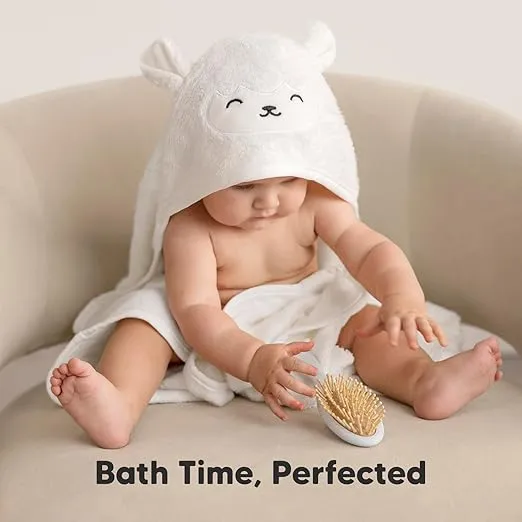 KeaBabies Baby Hooded Towel - Viscose Derived from Bamboo Baby Towel, Toddler Bath Towel, Infant Towels, Large Hooded Towel, Soft Baby Towels with Hood for Girls, Babies, Newborn Boys (Lamb)