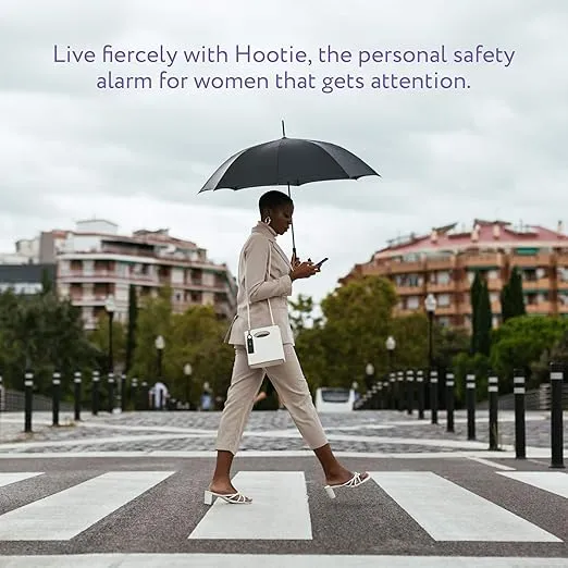 Hootie Personal Safety Alarm, Personal Alarms for Women, Men, & Kids Personal Alarm - Keychain Alarm, Self Defense Alarm, Security Alarm Keychain with 130dB Self Defense Siren & Strobe Light - White