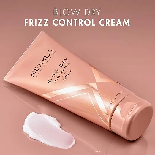 Nexxus Smooth & Full Blow Dry Balm Weightless Style Frizz Control, Volume & Heat Protect Styling Cream for Smooth & Full Hair 6 oz