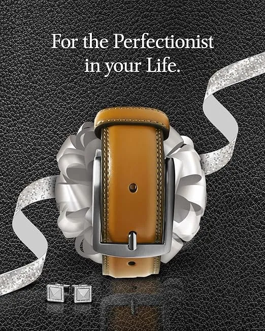 Genuine Leather Dress Belts For Men - Mens Belt For Suits, Jeans, Uniform With Single Prong Buckle - Designed in the USA