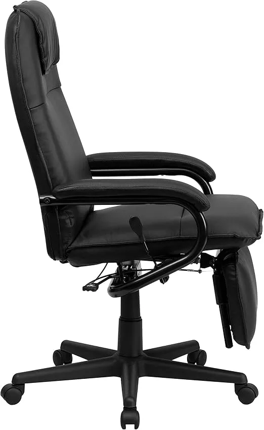 Flash Furniture Robert High Back Black LeatherSoft Executive Reclining Ergonomic Swivel Office Chair with Arms