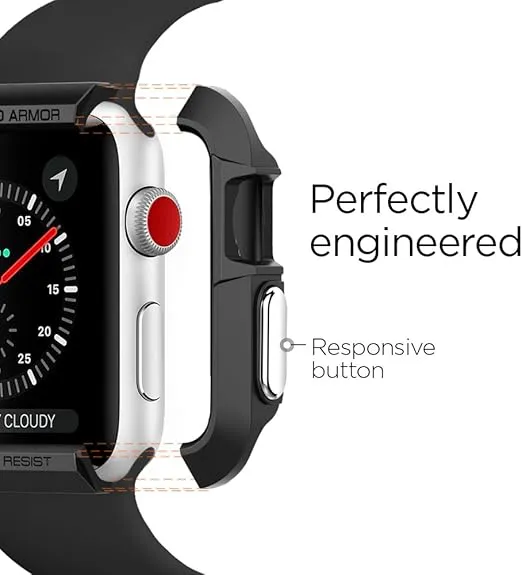 Spigen Rugged Armor Designed for Apple Watch Case for 42mm Series 3/Series 2/1/Original (2015) - Black