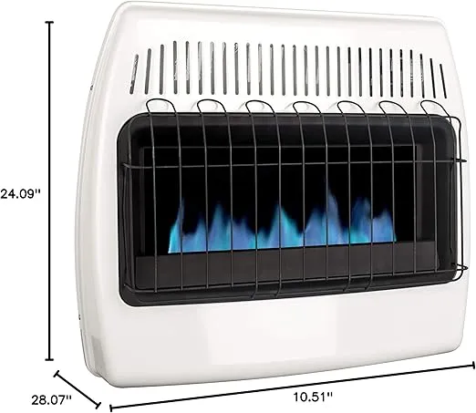 Dyna-Glo 30,000 BTU Liquid Propane Blue Flame Vent Free Wall Heater, White