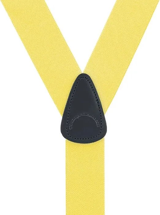 Solid Color Suspenders - 1.5-Inch Wide Elastic - Y-Back - Button - Many Colors & 4 Sizes Including Big & Tall