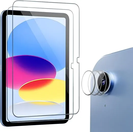ProCase 2+3 Pack Tempered Screen Protector for iPad 10th Generation with Camera Lens Protector, Protective Glass Film Guard for 10.9” iPad 10 Gen 2022