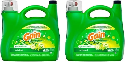 2 Pack High Efficiency Original Liquid Laundry Detergent, 146 Loads, Green
