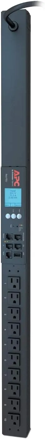 APC Rack Mount PDU, Metered 100V-120V/15A, (16) Outlets, 0U Vertical Rackmount (AP8831)
