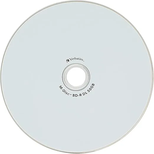 Verbatim M DISC BD-R DL 50GB 6X Lifetime Archival White Inkjet Hub Printable Blank Blu-Ray Recordable Media– 10pk Spindle