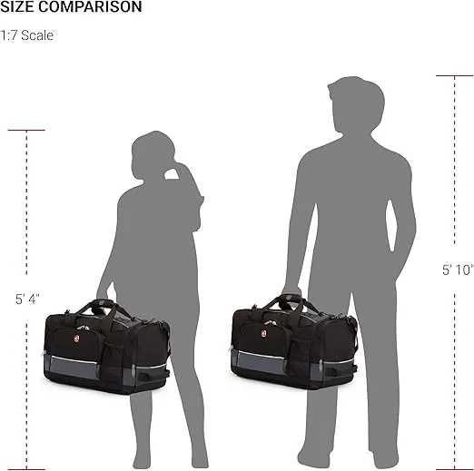 SwissGear Apex Duffle Bag for Travel and Gym with Bungee-Cord System