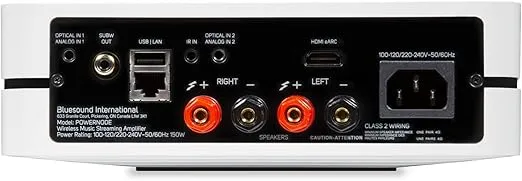 Bluesound Powernode Wireless Multi-Room High Resolution Music Streaming Amplifier - White