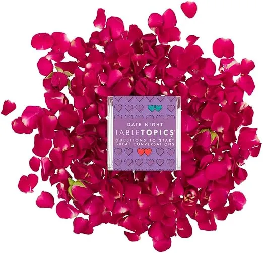 TableTopics Date Night - 135 Question Cards, Conversation Starters for Couples, Fun Game for Date Night to Spark New & Exciting Conversations & Memories, Great Gift for Couples