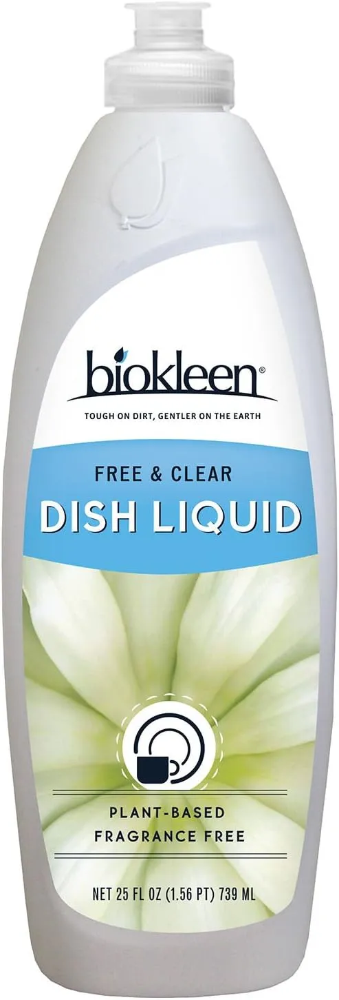 BI O KLEEN Free & Clear Dish Liquid, 25 FZ