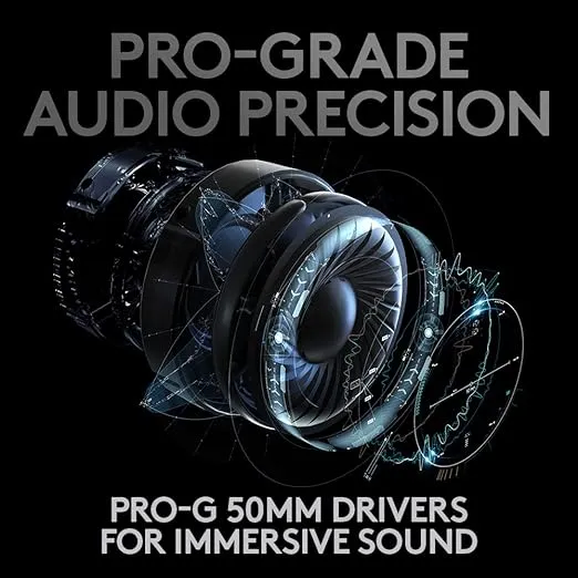 Logitech G PRO X Wireless Lightspeed Gaming Headset with Blue VO!CE Mic Filter Tech, 50 mm PRO-G Drivers, and DTS Headphone:X 2.0 Surround Sound (Renewed)