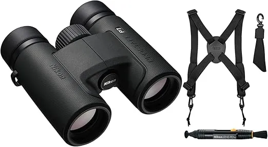 Nikon Prostaff P7 8X42 Binoculars with Harness and Lens Pen Cleaning System Bundle (3 Items)