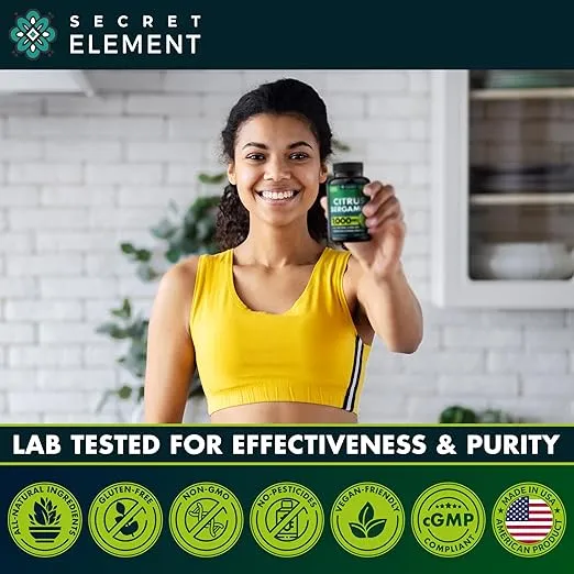 Citrus Bergamot Extract 1000mg - Citrus Bergamot Supplement for Heart, Immune System Support, and Healthy Aging - Pure, Vegan Bergamot Capsules