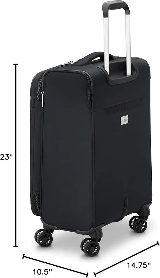 DELSEY PARIS Sky Max 2.0 Softside Expandable Luggage with Spinner Wheels, Black, 2-Piece Set (21/Duffle)