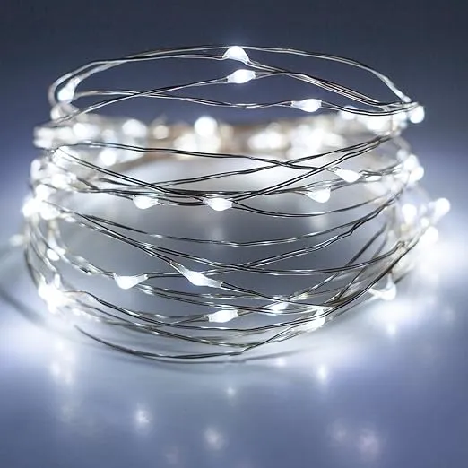 Unido Box 20 Pack Mini Fairy String Lights 20 LED, Cool White (7' FT.) Silver Wire Battery-Operated Waterproof Indoor/Outdoor Decor