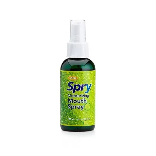 Spry Xylitol Moisturizing Bad Breath Mouth Spray, Bad Breath Treatment Oral Breath Spray with Natural Spearmint, 4.5 fl.oz (Pack of 1)