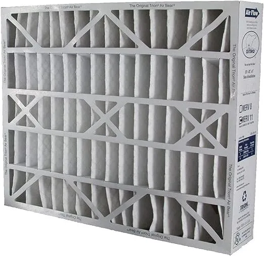 Trion 3 Pack Pleated Air Filter, Air Bear MERV 11 for HVAC/Furnace, 20x25x5 in.