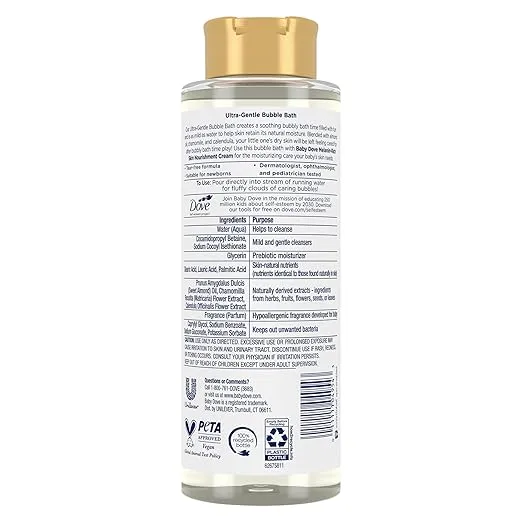 Baby Dove Bubble Bath Melanin-Rich Skin Nourishment for nourished Skin and Bath time Fun Sensitive Skin Care with Skin-Natural nutrients 16 oz